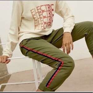 Current Elliott NWOT Green The Side Stripe Confidant Chino Pants Size 26